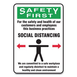 Accuform® Social Distance Signs, Wall, 7 X 10, Customers And Employees Distancing Clean Environment, Humans-arrows, Green-white, 10-pk freeshipping - TVN Wholesale 