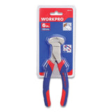 Workpro® End-cutting Pliers, 6" Long, Ni-fe-coated Drop-forged Carbon Steel, Blue-red Soft-grip Handle freeshipping - TVN Wholesale 