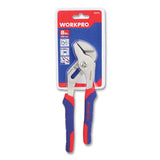 Workpro® Groove Joint Pliers, 8" Long, Ni-fe-coated Drop-forged Carbon Steel, Blue-red Soft-grip Handle freeshipping - TVN Wholesale 