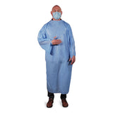 Heritage T-style Isolation Gown, Lldpe, Large, Light Blue, 50-carton freeshipping - TVN Wholesale 