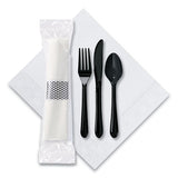 Hoffmaster® Caterwrap Cater To Go Express Cutlery Kit, Fork-knife-spoon-napkin, Black, 100-carton freeshipping - TVN Wholesale 