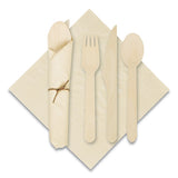 Hoffmaster® Pre-rolled Caterwrap Kraft Napkins With Wood Cutlery, 6 X 12 Napkin;fork;knife;spoon, 7" To 9", Kraft, 100-carton freeshipping - TVN Wholesale 