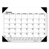 Recycled One-color Dated Monthly Desk Pad Calendar, 18.5 X 13, White Sheets, Black Binding-corners,12-month (jan-dec): 2022