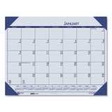 House of Doolittle™ Ecotones Recycled Monthly Desk Pad Calendar, 22 X 17, Ocean Blue Sheets-corners, Black Binding, 12-month (jan-dec): 2022 freeshipping - TVN Wholesale 