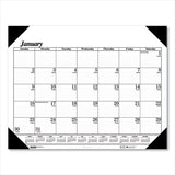 Recycled One-color Refillable Monthly Desk Pad Calendar, 22 X 17, White Sheets, Black Binding-corners,12-month(jan-dec): 2022