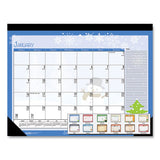 Recycled Desk Pad Calendar, Earthscapes Seasonal Artwork, 22 X 17, Black Binding-corners,12-month (jan To Dec): 2022