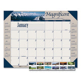 Earthscapes Recycled Monthly Desk Pad Calendar, Motivational Photos, 22 X 17, Blue Binding-corners, 12-month (jan-dec): 2022