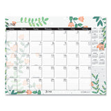 House of Doolittle™ Recycled Desk Pad Calendar, Wild Flowers Artwork, 18.5 X 13, White Sheets, Black Binding-corners,12-month (jan-dec): 2022 freeshipping - TVN Wholesale 
