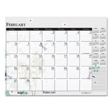 House of Doolittle™ Recycled Desk Pad Calendar, Wild Flowers Artwork, 22 X 17, White Sheets, Black Binding-corners,12-month (jan-dec): 2022 freeshipping - TVN Wholesale 