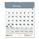 House of Doolittle™ Bar Harbor Recycled Wirebound Monthly Wall Calendar, 6 X 7, White-blue-gray Sheets, 12-month (jan-dec): 2022 freeshipping - TVN Wholesale 