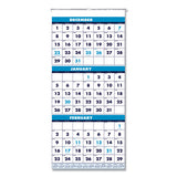 Recycled Three-month Format Wall Calendar, Vertical Orientation, 12.25 X 26, White Sheets, 14-month (dec-jan): 2021-2023