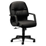 HON® Pillow-soft 2090 Series Leather Managerial Mid-back Swivel-tilt Chair, Supports 300 Lb, 16.75" To 21.25" Seat Height, Black freeshipping - TVN Wholesale 