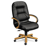 HON® Pillow-soft 2190 Series Executive High-back Chair, Supports 300 Lb, 16.75" To 21.25" Seat, Black Seat-back, Mahogany Base freeshipping - TVN Wholesale 