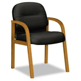 HON® Pillow-soft 2190 Guest Arm Chair, 23.5" X 27.5" X 35.5", Black Seat-back, Mahogany Base freeshipping - TVN Wholesale 