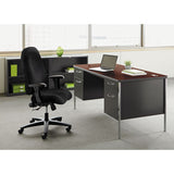 HON® Mentor Series Double Pedestal Desk, 60" X 30" X 29.5", Mahogany-charcoal freeshipping - TVN Wholesale 