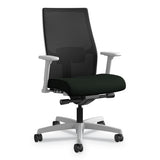 HON® Ignition 2.0 4-way Stretch Mid-back Mesh Task Chair, Supports 300 Lb, 17" To 21" Seat, Frost Seat, Black Back, Titanium Base freeshipping - TVN Wholesale 