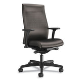 HON® Ignition 2.0 Upholstered Mid-back Task Chair With Lumbar, Supports 300 Lb, 17" To 22" Seat, Black Vinyl Seat-back, Black Base freeshipping - TVN Wholesale 