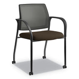 HON® Ignition Series Mesh Back Mobile Stacking Chair, Supports Up To 300 Lb, Frost Seat, Black Back-base freeshipping - TVN Wholesale 