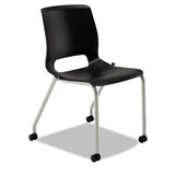 HON® Motivate Four-leg Stacking Chair, Supports Up To 300 Lb, Onyx Seat, Black Back, Platinum Base, 2-carton freeshipping - TVN Wholesale 