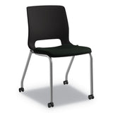 HON® Motivate Four-leg Stacking Chair, Supports Up To 300 Lb, Onyx Seat, Black Back, Platinum Base, 2-carton freeshipping - TVN Wholesale 