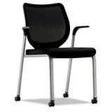 HON® Nucleus Series Multipurpose Stacking Chair, Ilira-stretch M4 Back, Supports Up To 300 Lb, Black Seat-back, Platinum Base freeshipping - TVN Wholesale 