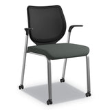 HON® Nucleus Series Multipurpose Stacking Chair, Ilira-stretch M4 Back, Supports Up To 300 Lb, Black Seat-back, Platinum Base freeshipping - TVN Wholesale 