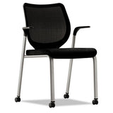 HON® Nucleus Series Multipurpose Stacking Chair, Ilira-stretch M4 Back, Supports Up To 300 Lb, Navy Seat, Black Back-base freeshipping - TVN Wholesale 