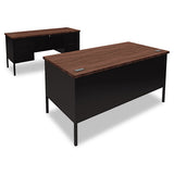 HON® Metro Classic Series Double Pedestal Desk, Flush Panel Scs, 60" X 30" X 29.5", Harvest-putty freeshipping - TVN Wholesale 