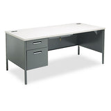 HON® Metro Classic Series Right Pedestal "l" Workstation Desk, 66" X 30" X 29.5", Harvest-putty freeshipping - TVN Wholesale 