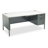 HON® Metro Classic Series Right Pedestal "l" Workstation Desk, 66" X 30" X 29.5", Mahogany-charcoal freeshipping - TVN Wholesale 