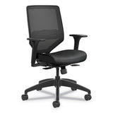 HON® Solve Series Mesh Back Task Chair, Supports Up To 300 Lb, 18" To 23" Seat Height, Bittersweet Seat, Fog Back, Black Base freeshipping - TVN Wholesale 