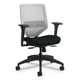 HON® Solve Series Reactiv Back Task Chair, Supports 300 Lb, 18" To 23" Seat Height, Bittersweet Seat, Titanium Back, Black Base freeshipping - TVN Wholesale 
