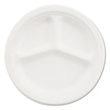 Chinet® Paper Dinnerware, 3-compartment Plate, 10.25" Dia, White, 500-carton freeshipping - TVN Wholesale 