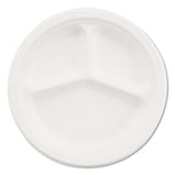 Paper Dinnerware, 3-compartment Plate, 9.25