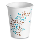 Single Wall Hot Cups, 8 Oz, Vine Design, 1,000-carton