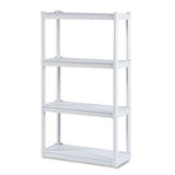 Iceberg Rough N Ready Open Storage System, Four-shelf, Injection-molded Polypropylene, 32 X 13 X 54, Platinum freeshipping - TVN Wholesale 