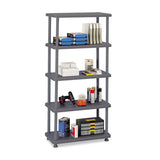 Iceberg Rough N Ready Open Storage System, Five-shelf, Blow-molded Hdpe, 36 X 18 X 74, Black freeshipping - TVN Wholesale 