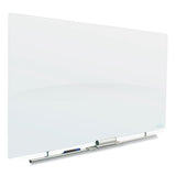 Iceberg Clarity Glass Cinema Magnetic White Board With Aluminum Marker Rail, 62 X 36, Arctic White Surface freeshipping - TVN Wholesale 