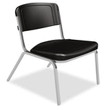 Iceberg Rough N Ready Wide-format Big And Tall Stack Chair, Supports Up To 500 Lb, Black Seat-back, Silver Base, 4-carton freeshipping - TVN Wholesale 