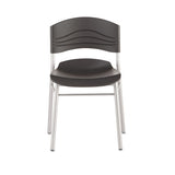 Iceberg Cafeworks Chair, Supports Up To 225 Lb, Graphite Seat-back, Silver Base, 2-carton freeshipping - TVN Wholesale 