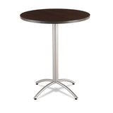 Iceberg Cafeworks Table, Cafe-height, Round Top, 36" Dia X 30"h, Walnut-silver freeshipping - TVN Wholesale 