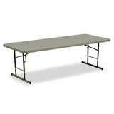 Iceberg Indestructable Classic Adjustable-height Folding Table, 72 X 30 X 25 To 35 High, Charcoal freeshipping - TVN Wholesale 