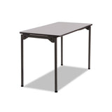 Iceberg Maxx Legroom Wood Folding Table, Rectangular Top, 48 X 24 X 29.5, Gray-charcoal freeshipping - TVN Wholesale 