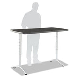 Iceberg Arc Adjustable-height Table, Rectangular Top, 30 X 48 X 36 To 48 High, Gray Walnut-silver freeshipping - TVN Wholesale 