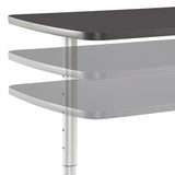 Iceberg Arc Adjustable-height Table, Rectangular Top, 30 X 48 X 36 To 48 High, Gray Walnut-silver freeshipping - TVN Wholesale 