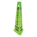 Impact® Trivu 3-sided Curbside Pickup Here Sign, Fluorescent Green, 14.75 X 12.7 X 40, Plastic freeshipping - TVN Wholesale 