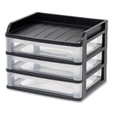 IRIS Small Three-drawer Desktop Storage, 3 Sections, 9.13 X 6.88 X 8.13, Black-clear freeshipping - TVN Wholesale 