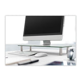 Innovera® Adjustable Tempered Glass Monitor Riser, 22.75" X 8.25" X 3" To 3.5", Clear-silver freeshipping - TVN Wholesale 
