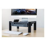 Innovera® Large Monitor Stand With Cable Management And Drawer, 18.38" X 13.63" X 5", Black freeshipping - TVN Wholesale 