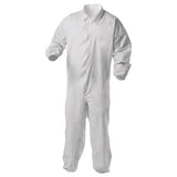 A35 Liquid And Particle Protection Coveralls, Zipper Front, Elastic Wrists And Ankles, X-large, White, 25-carton